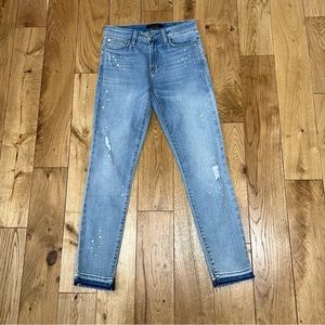 Sanctuary denim Saige ankle skinny jeans acid wash raw hem
